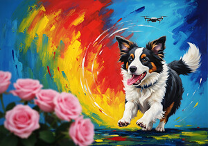 Tired Border Collie Puppy Rests After Exciting Adventure by Puppy Prints