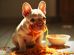 Satisfied Puppy Rests After Big Meal