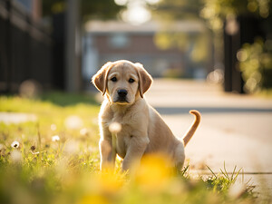 Patient Puppy Rests While Maintaining His Faithful Watch
