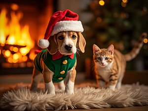 Beagle Puppy Rests After Holiday Adventures by Puppy Prints