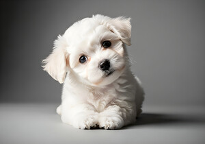 Bichon Frise Puppy Ready For Photo Session by Puppy Prints