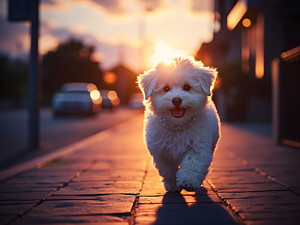 Bichon Frise Puppy Gets Ready For Night Out by Puppy Prints