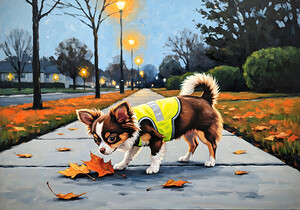 Chihuahua Puppy Ready For Evening Adventure by Puppy Prints