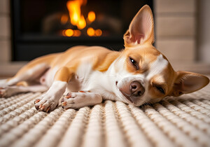 Chihuahua Puppy Falls Asleep By The Fire by Puppy Prints