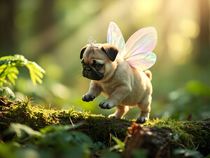 Pug Puppys Magical Garden Adventure Begins by Puppy Prints