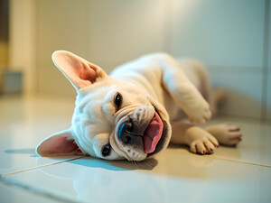 French Bulldog Puppy Discovers The Perfect Sploot Position by Puppy Prints