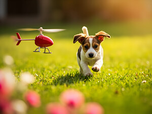 Beagle Puppy Rests After Helicopter Chase by Puppy Prints