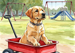 Happy Puppy Relaxes After Fun Adventure