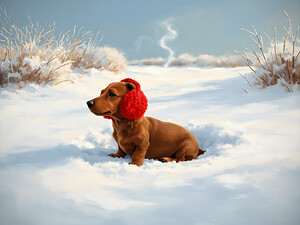 Dachshund Puppy Heads Home After Snowy Day Adventure
