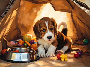 Beagle Puppy Discovers Perfect Hiding Spot by Puppy Prints