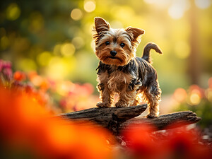 Yorkshire Terrier Puppy Naps After Stick Adventure by Puppy Prints