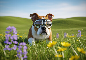 Bulldog Puppy Ready For Takeoff Adventure