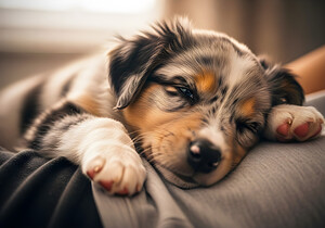 Alert Australian Shepherd Puppy Ready To Play by Puppy Prints