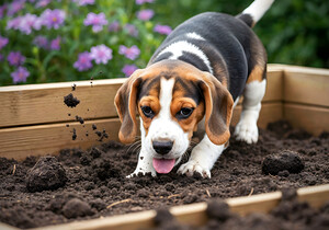 Beagle Puppy Enjoys Digging Success by Puppy Prints