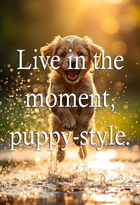 Live in the Moment Like Puppies by Puppy Prints