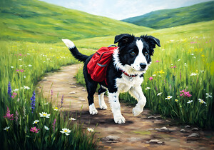 Border Collie Puppy Ready For Adventure by Puppy Prints