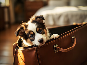 Australian Shepherd Puppy Discovers Perfect Hiding Spot by Puppy Prints