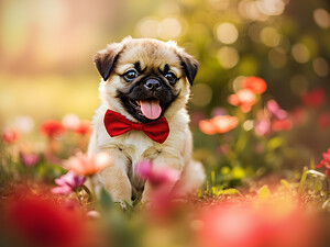 Pug Puppy Gets Ready For Special Day by Puppy Prints