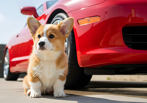 Clean Corgi Puppy After Successful Car Wash by Puppy Prints