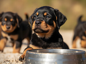 Rottweiler Puppy Feels Refreshed And Happy by Puppy Prints