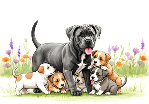 Cane Corso Puppy In Happy Tumble by Puppy Prints