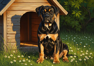 Confident Cane Corso Puppy Guards His Territory by Puppy Prints