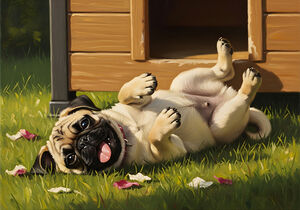 Playful Pug Puppy Enjoys Afternoon Fun by Puppy Prints