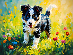 Border Collie Puppy Ready For Adventure by Puppy Prints