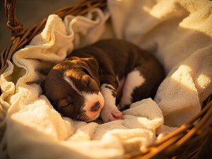 German Shorthaired Pointer Puppy Dreams Peacefully by Puppy Prints