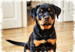 Eager Rottweiler Puppy Hopes For More Scratches by Puppy Prints