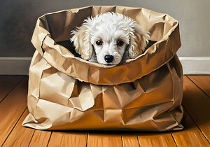 Poodle Puppy Discovers A Paper Bag Adventure by Puppy Prints