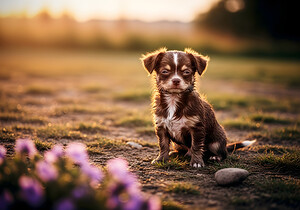Muddy Chihuahua Puppy After Playtime by Puppy Prints