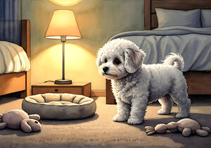 Bichon Frise Puppy Discovers Bedtime