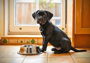 Cane Corso Puppy Discovers Dinner Time by Puppy Prints