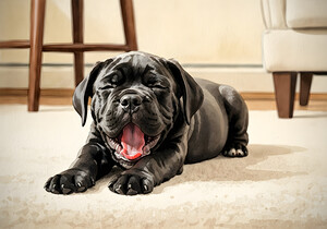 Cane Corso Puppy Stretches After Peaceful Nap by Puppy Prints