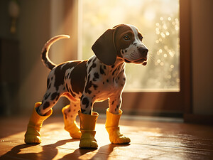 German Shorthaired Pointer Puppy Gets Ready For Rain by Puppy Prints