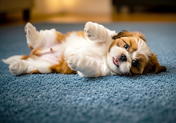 Shih Tzu Puppy Hopes For Belly Rub Time Print