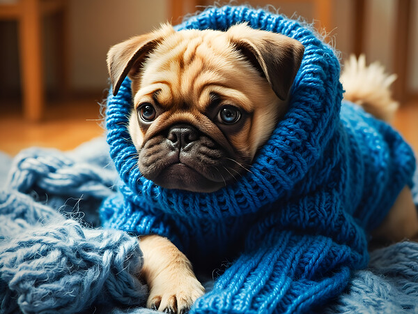 Pug Puppys Sleeve Adventure Begins Print