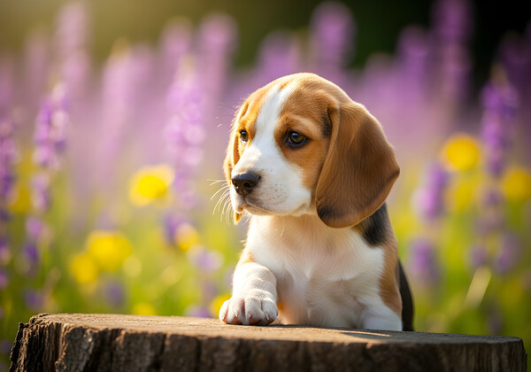 Beagle Puppy Claims His Royal Throne Print