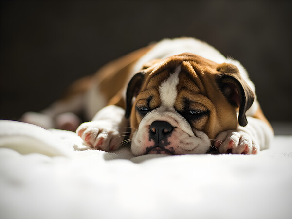 Bulldog Puppy Perfect Portrait Pose Print