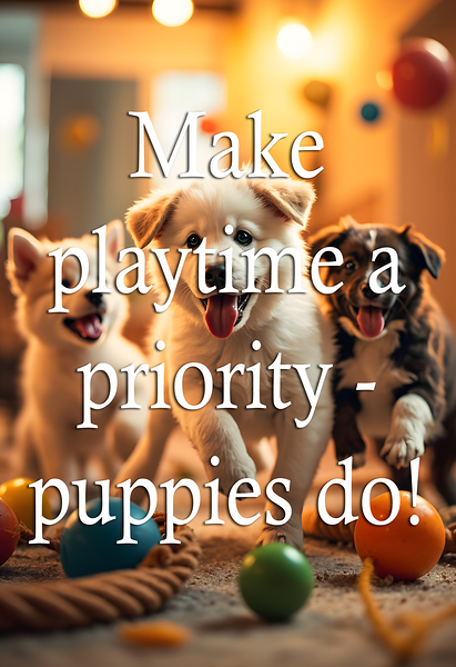 Prioritize Play Like These Happy Puppies Print