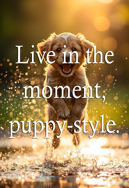 Live in the Moment Like Puppies Print