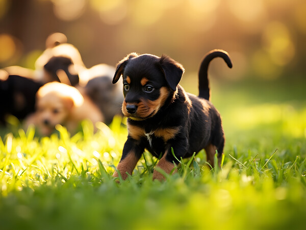 Rottweiler Puppy Ready To Play Print