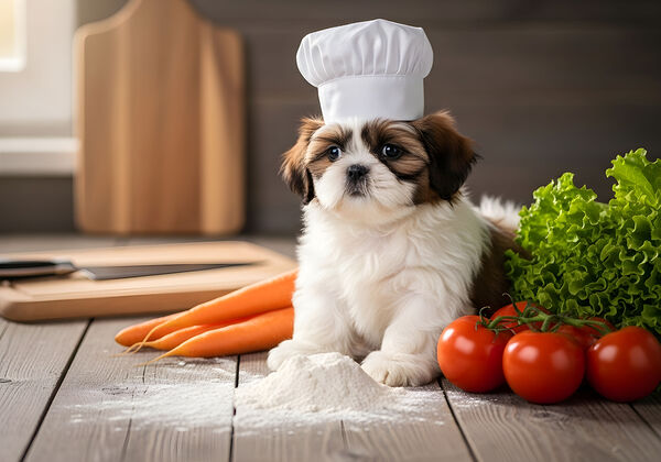 Shih Tzu Puppy Chef Ready To Cook Print