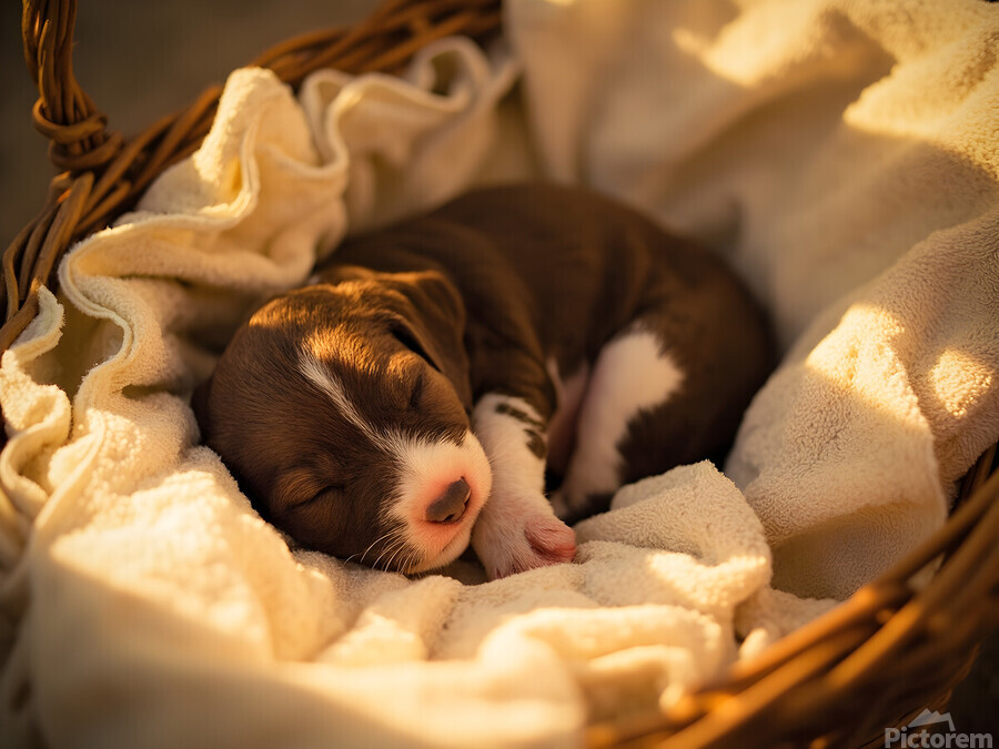 German Shorthaired Pointer Puppy Dreams Peacefully  Print