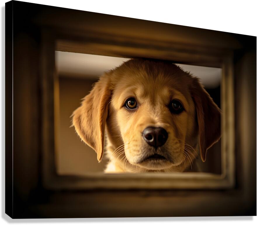Puppy Waits For Visitors To Arrive Canvas Print