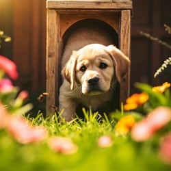 Happy Puppy Celebrates His Cat Flap Adventure