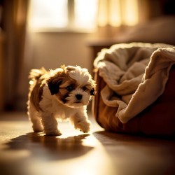 Sleepy Shih Tzu Puppy Ready For Bedtime