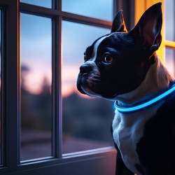 Boston Terrier Puppy Gets Special Collar