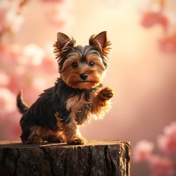 Tired Little King Yorkie Rests On Throne